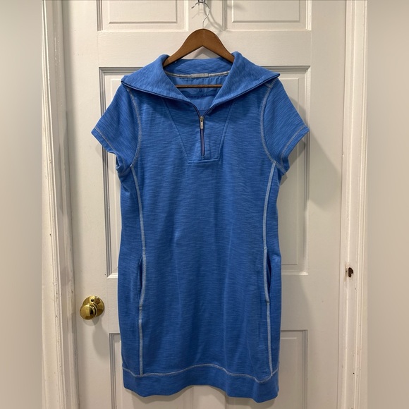 Tommy Bahama Women’s Tobago Bay 1/2 Zip Mini Dress Size Large Palace Blue EUC - Picture 2 of 8